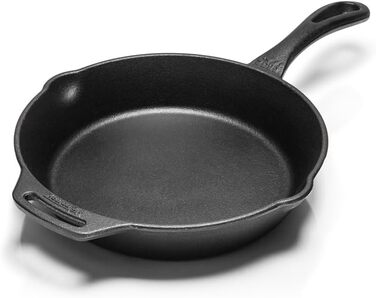 Petromax Frying Pan with Handle - Frying pan made of cast iron suitable for all types of grills and stovetops, gas flames, ovens, or outdoor cooking - Searing, simmering, and roasting with a non-stick effect - Diameter (25 cm)
