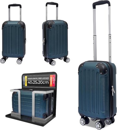 Набір валіз Boleedy 3шт, дорожні валізи, (55/66/76 см), ручна поклажа, валізи з жорстким корпусом, 360° обертання, тихі подвійні колеса, телескопічна ручка, багаж (S, вертикальна лінія, темно-зелений)