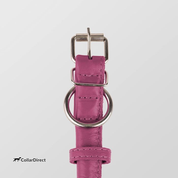 Стильний шкіряний нашийник для собак CollarDirect: м'який, з обмоткою, ручної роботи, для цуценят та дорослих собак, різних розмірів та кольорів (рожевий, червоний, фіолетовий, блакитний) (рожевий, 15-18 см)