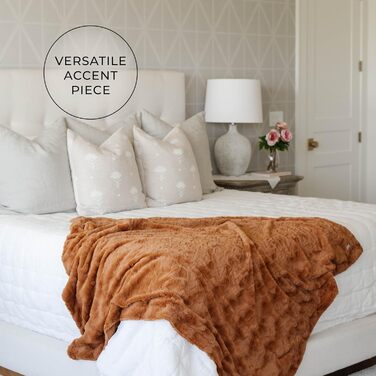 М'яка та тепла плюшева ковдра GRACED SOFT LUXURIES, сірого кольору, розмір L (127 x 152,4 см)