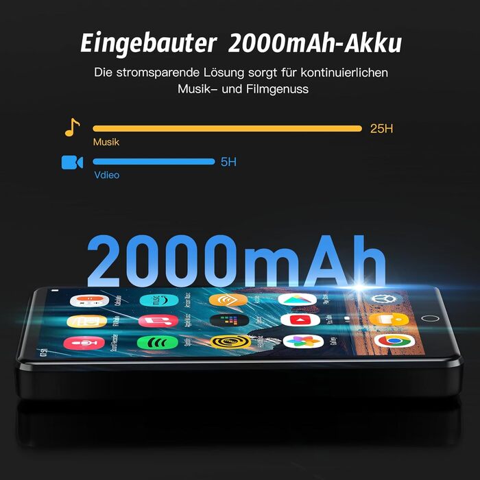 MP3 плеєр 32GB з Bluetooth та WiFi, Android 13, 4.02