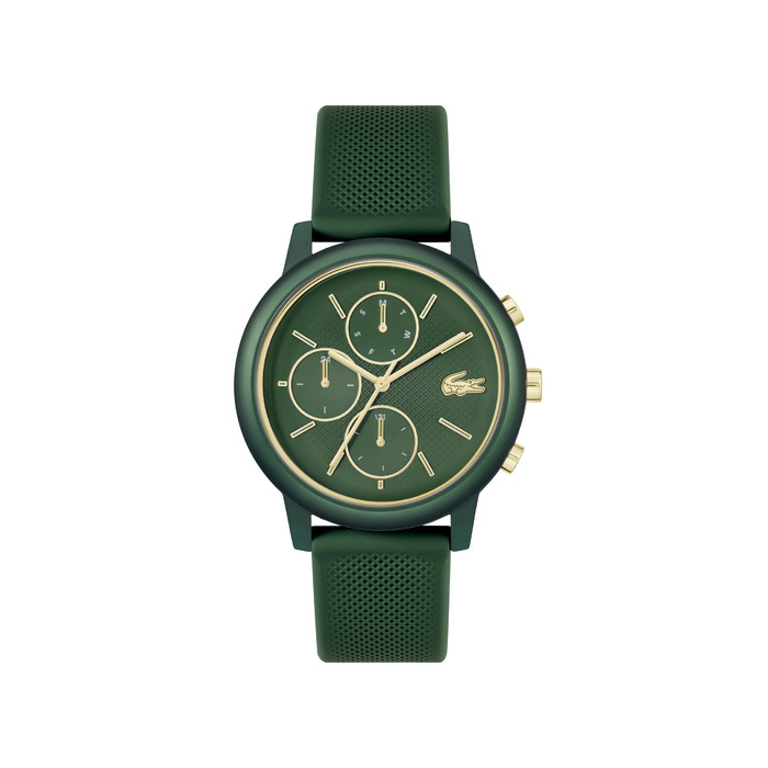 Годинник чоловічий Lacoste 12.12 Move кварцовий силіконовий блакитний/зелений/чорний