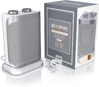 Електричний обігрівач Brandson 1500 Вт - тихий, енергоефективний, з керамічним нагрівачем, для ванної кімнати