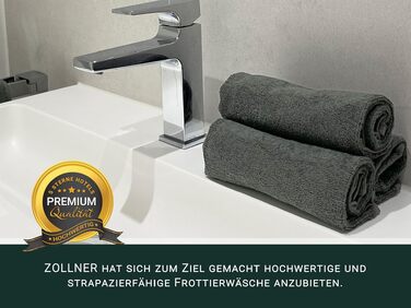Набір рушників для ванни ZOLLNER, 6 шт., 50x100 см, бавовняні, гігроскопічні та м'які, готельна якість, антрацит