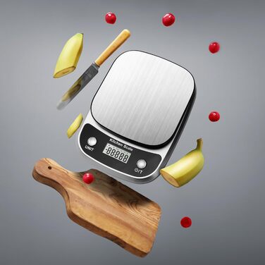 Кухонні ваги GRAM Digital K1905-10KG: цифрова вага для кухні, 10 кг, 1 г, нержавіюча сталь, LCD-дисплей