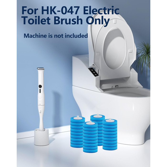 Electric Toilet Brush and Holder, Leebein Electric Toilet Bowl Scrubber Kit with 8 Replaceable Brush Heads, Disposable Toilet Brush with 6 Cleaning Refills, 2 Grout Brushes (Replacement Brush 36)
