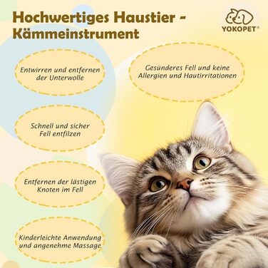 Гребінець для вичісування підшерстка собак та котів з довгим волоссям | Розплутування, вичісування підшерстка | Гребінець для вичісування підшерстка, вирівнювання | Зелений | Fellentwirrer Entfilzer