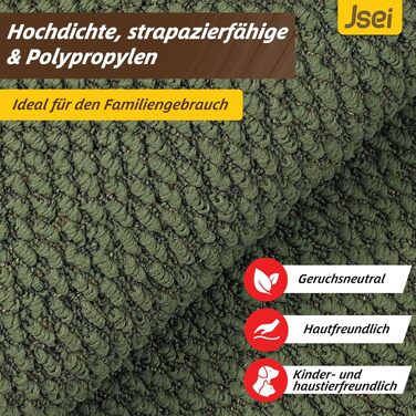 Килимок вхідний JSEI 60x90 см, протибрудна підлогова доріжка протиковзаюча та миюча для передпокою, кухні та вітальні, колір зелений