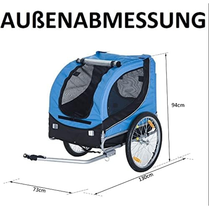 Fahrrad-Anhänger для собак Sena: зручний вагончик для перевезення тварин до 26 кг, 75x52x65 см