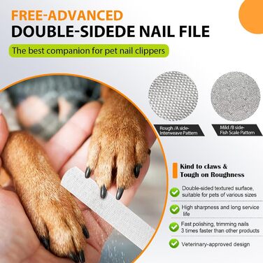 Професійна нігтьова шарикова пилка для собак та котів з високоякісною пільцювальною пилкою з нержавіючої сталі та надгострими лезами з нержавіючої сталі 4Cr13 для маленьких, середніх та великих порід