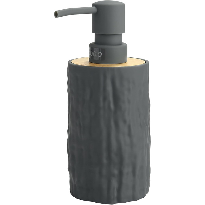 Дозатор для мила білий бамбук, 390 мл, для кухні, ванної кімнати, офісу, дозатор мила для миття посуду