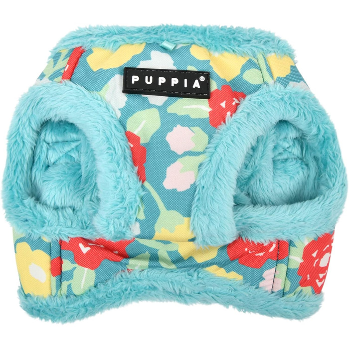 Жилет для собак Puppia Gianni з квітковим малюнком, теплий зимовий, аквамарин, розмір S