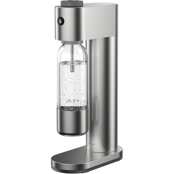 WMF Element One: Автоматичний содовий апарат з нержавіючої сталі, 3 рівні газування, лава (срібний) – для приготування газованої води вдома
