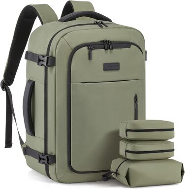 Рюкзак LOVEVOOK для ручної поклажі в літак 45x36x20, великий рюкзак для жінок з відділенням для ноутбука 17,3 дюйма, водонепроникний, підходить для Easyjet, для ділових поїздок та подорожей, (Зелений, 45 x 36 x 20 см (17,3 дюйма))