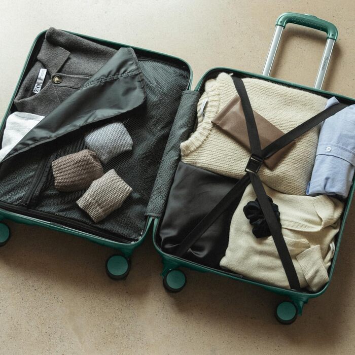 Набір валіз NUMADA 4 шт. Upfly T10 ABS: ручна, середня та велика валіза, косметичка. Міцний набір валіз з ABS пластику 55x40x20, 60L, 78L