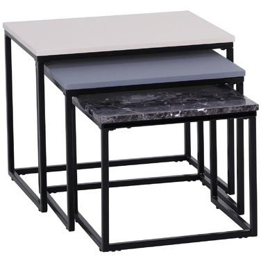 HOMCOM Coffee Table Modern Side Table Coffee Table with Metal Legs and MDF in 3 Colors for Living Room & Decoration