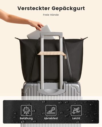 Сумка для ноутбука LOVEVOOK жіноча велика шопер для роботи, університету, школи, чорна, 15.6 дюймів