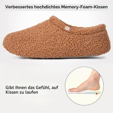 Жіночі кімнатні капці VeraCosy з фетру та ефектом пам'яті (Memory Foam), закрита п'ята, утеплені флісом