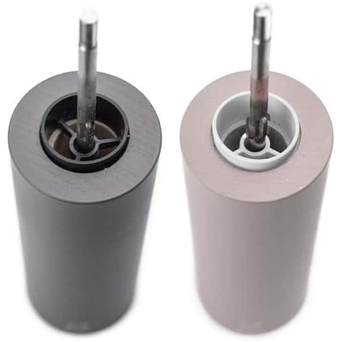 PEUGEOT - Duo Boreal 21 cm Pepper Grinder + Salt Grinder - Stainless Steel Funnel - Classic Setting - PEFC Certified Beechwood - French Know-How - Grey Rock & Pale Pink