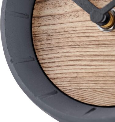 Cander Berlin MNU 6712 Table Clock Silent Concrete Wood Concrete Clock Standing Clock 12 cm Sphere Silent