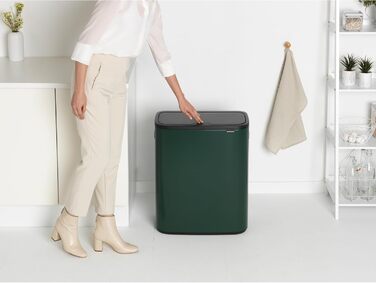 Сміттєвий бак Brabantia білий 60 літрів з внутрішнім відром (Pine Green)