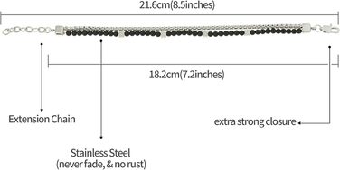 Чоловічий браслет Nami з перлами в срібному та бірюзовому кольорах, водостійкий, 18+4 см, подарунок для чоловіків