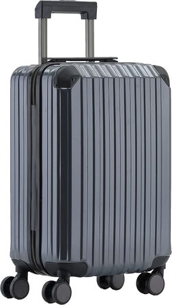 Чемодан з TSA-замком, телескопічною ручкою та 4 колесами, жорсткий корпус (Сірий, маленький)