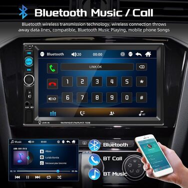 Podofo 2DIN автомагнітола з Bluetooth, 7