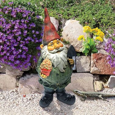 Design Toscano Decorative Gnome Figurine, Resin, 18 x 6.5 x 43 cm