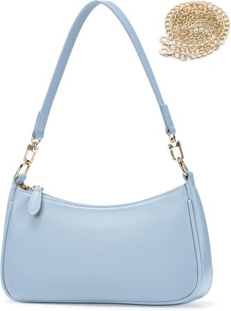 Сумка жіноча WantGor Clutch Tote через плече міні Hobo Bag блакитна екошкіра ретро