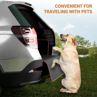 Захист для багажника автомобіля для собак з боковими та захистом краю, універсальна сумка 185x102 см, 600D, водонепроникний, стійкий до подряпин, килимок для багажника для собак, покривало для автомобіля, SUV, Van, Оранжевий