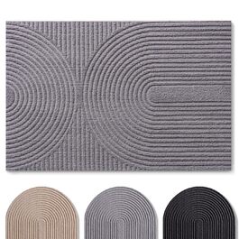 Килимок для дому Blumtal 40x60 см - антиковзаючий, для входу, з візерунком, сірий