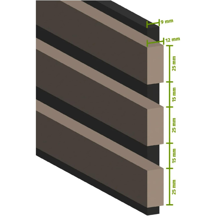 Акустичні настінні панелі HORI з ефектом дерева для шумоізоляції та декору стін, 120x60x2,1 см, колір Walnut Rustic (темний горіх)