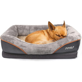 JOYELF XLarge Memory Foam Dog Bed Orthopedic Dog Bed & Sofa with Removable Washable Cover and Squeaky Toy as a Gift (L 68 x W 50 x H 15 cm)