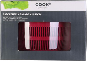 Сушарка для салату COOK CONCEPT, пластикова, чорна/червона/зелена, 24,5x24,5x16,5 см