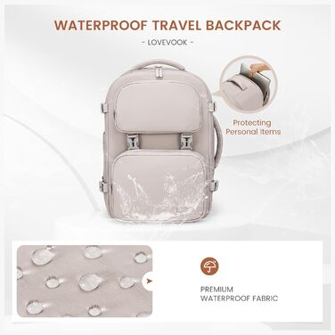 LOVEVOOK Рюкзак для ручної поклажі в літак 40L, жіночий великий, 17.3