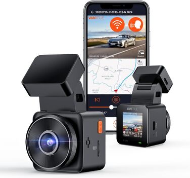 VANTRUE E1 Lite Mini Dashcam: відеореєстратор для авто з WiFi, 1080P HDR, 30fps, GPS, G-Sensor, нічне бачення, паркувальний режим, 160°