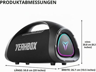 Портативна Bluetooth колонка YEAHBOX Sonic Boom Max 300W з басами, IP67, чорна