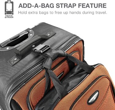 Набір валіз Travel Select Amsterdam: 8-piece set, 88 літрів, розширюваний, червоний, темно-синій, помаранчевий, сірий