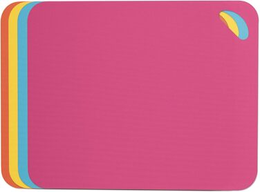 Набір килимків для обрізання Dexas, 4 шт., 14 x 20 см, антиковзаючі, для кухні, сірі, червоні, білі, зелені