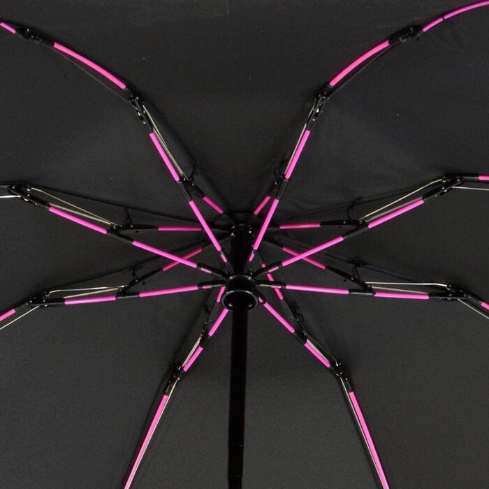 Штормовий парасолька з повною фібергласовою конструкцією, великий (106 см) - з кольоровими спицями (чорний-рожевий)