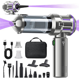 Бездротовий ручний пилосос RABIGALA 4-в-1, 25000PA, акумуляторний, для автомобіля та дому, електропілювач, фіолетовий