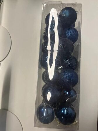 Набір ялинкових прикрас 36 шт. темно-синій, 6 см - ялинкові кулі для декорування