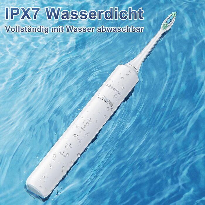 Електрична зубна щітка Betterchoi з магнітною левітацією, 41 000 VPM, 4 насадки, IPX7, 180 днів роботи, 5 режимів, таймер