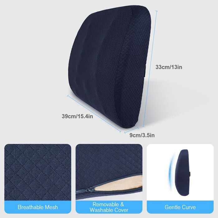 Подушка для сидіння Ainiv, ергономічна подушка з memory foam для офісного крісла, інвалідного візка, автокрісла (Блакитна)