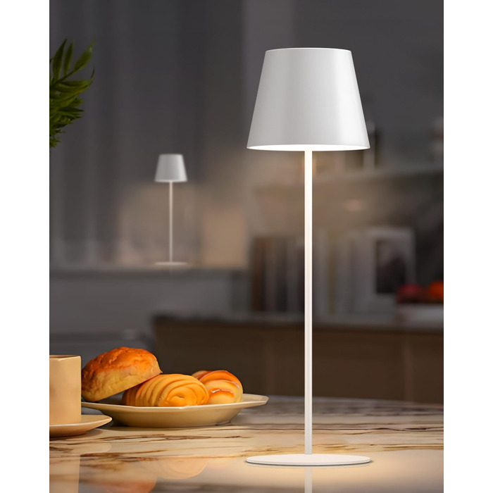 LED настільна лампа FUYO з USB-C зарядкою, акумуляторна, для дому та на вулиці, сенсорне керування, регулювання яскравості, 2700K-6000K, 3 кольори, для вітальні, спальні, балкону, саду, тераси (сіра), 2 шт.