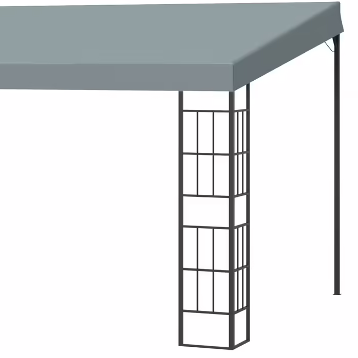 Outsunny Pergola Garden Gazebo 4 x 3 m Canopy Tent made of Metal & Polyester in Grey, ideal for Garden & Patio
