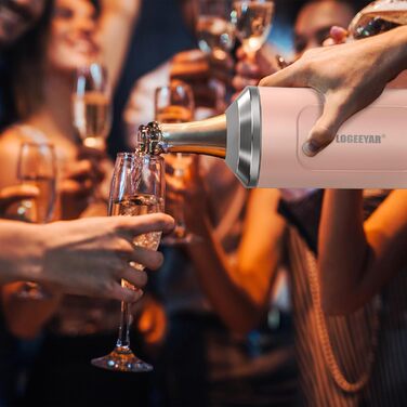 Охолоджувач для вина з кришкою, 750 мл, для пляшок вина, шампанського, з подвійними стінками, з нержавіючої сталі, портативний, для відпочинку на природі, подарунок для поціновувачів вина, рожевий