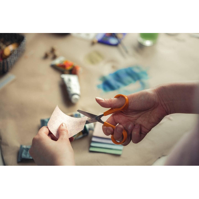 Ножиці Fiskars Classic для хобі, 13 см, для правшів і лівшів, нержавіюча сталь, пластикові ручки, помаранчеві