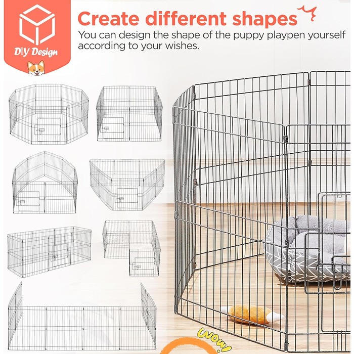 Клітка-загон для тварин Yaheetech 61x61 см, 8 частин